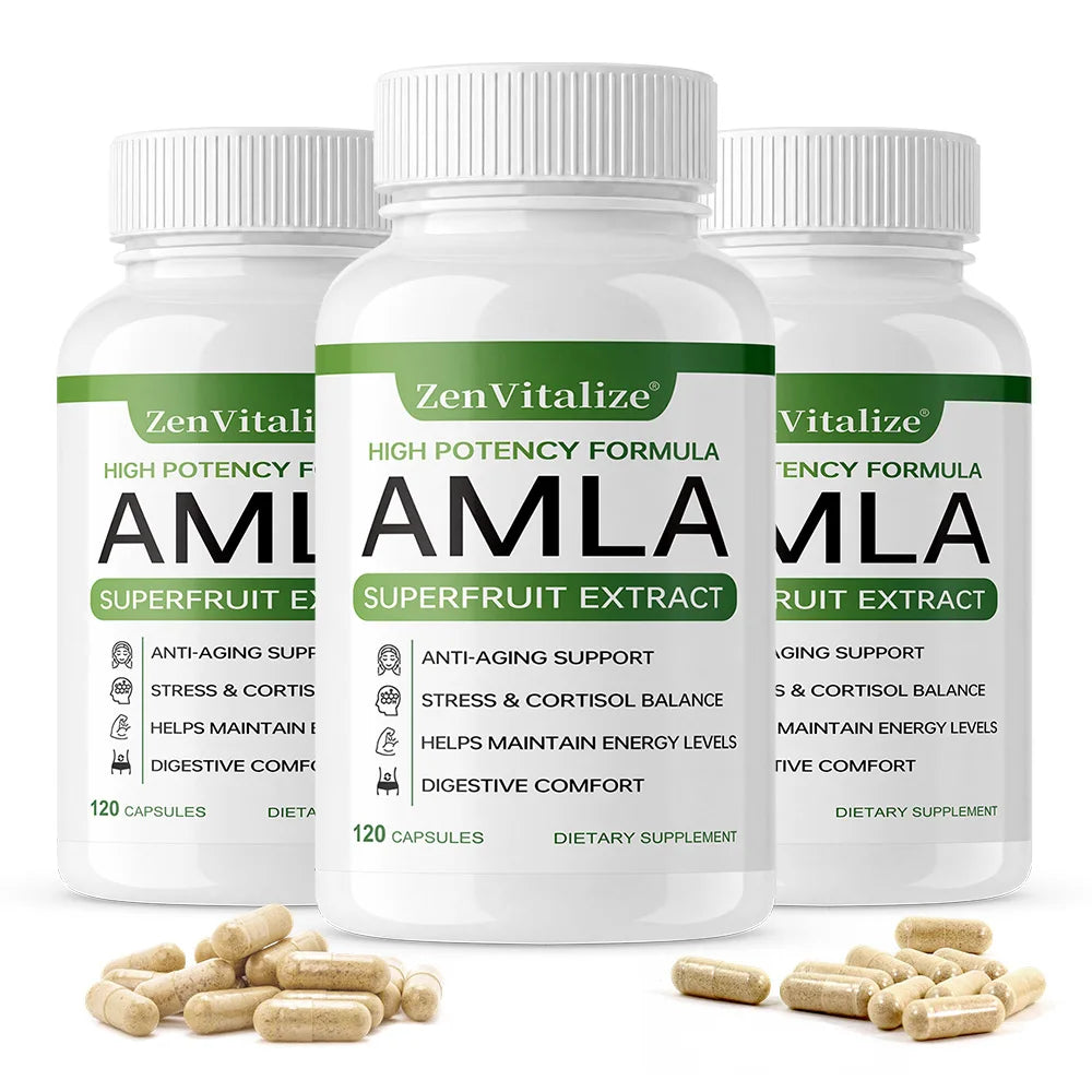 Organic Amla Capsules 1000mg, Antioxidant, Daily Immune, Rejuvenation, Digestive & Heart Wellness Support, Vegan