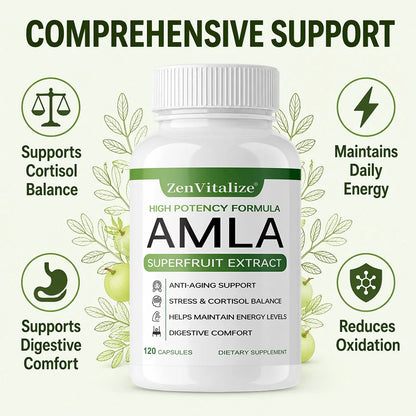 Organic Amla Capsules 1000mg, Antioxidant, Daily Immune, Rejuvenation, Digestive  & Heart Wellness Support, Vegan