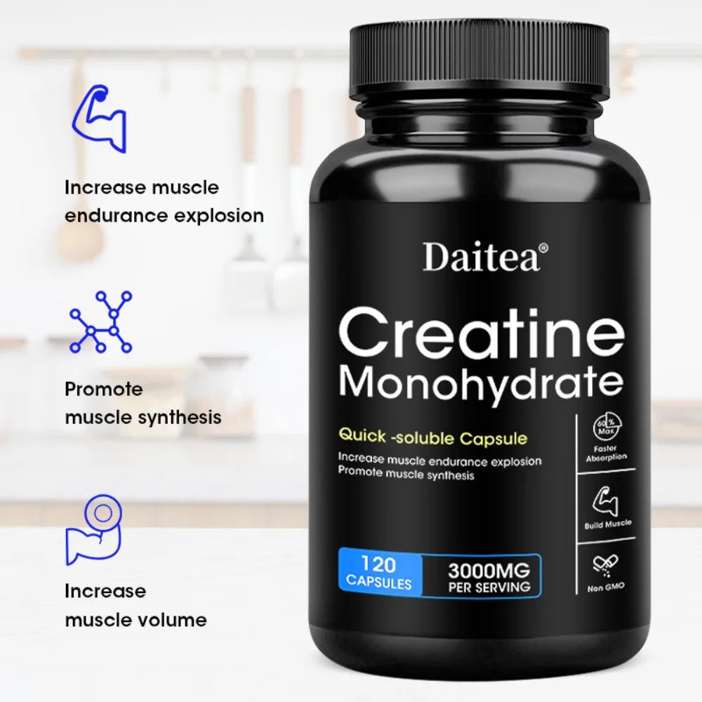 Creatine Monohydrate Capsule - Enhance Muscle Strength, Relieve Fatigue, Promote Energy Production, and Improve Performance