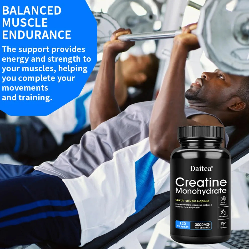 Creatine Monohydrate Capsule - Enhance Muscle Strength, Relieve Fatigue, Promote Energy Production, and Improve Performance