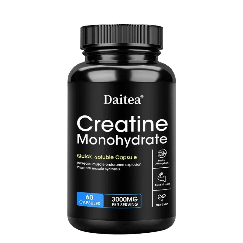 Creatine Monohydrate Capsule - Enhance Muscle Strength, Relieve Fatigue, Promote Energy Production, and Improve Performance