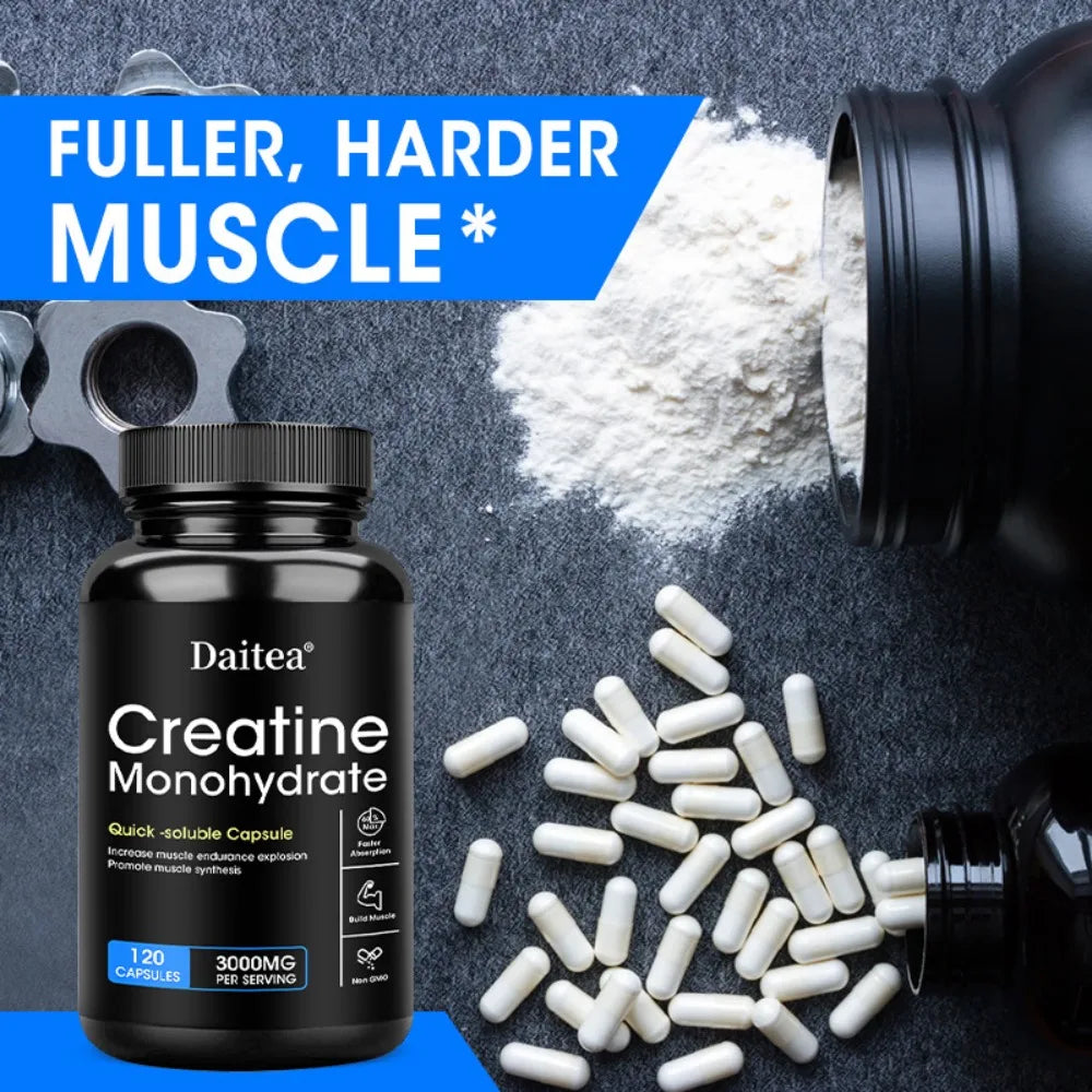 Creatine Monohydrate Capsule - Enhance Muscle Strength, Relieve Fatigue, Promote Energy Production, and Improve Performance
