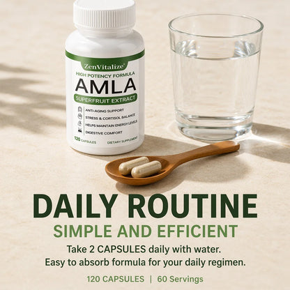 Organic Amla Capsules 1000mg, Antioxidant, Daily Immune, Rejuvenation, Digestive  & Heart Wellness Support, Vegan