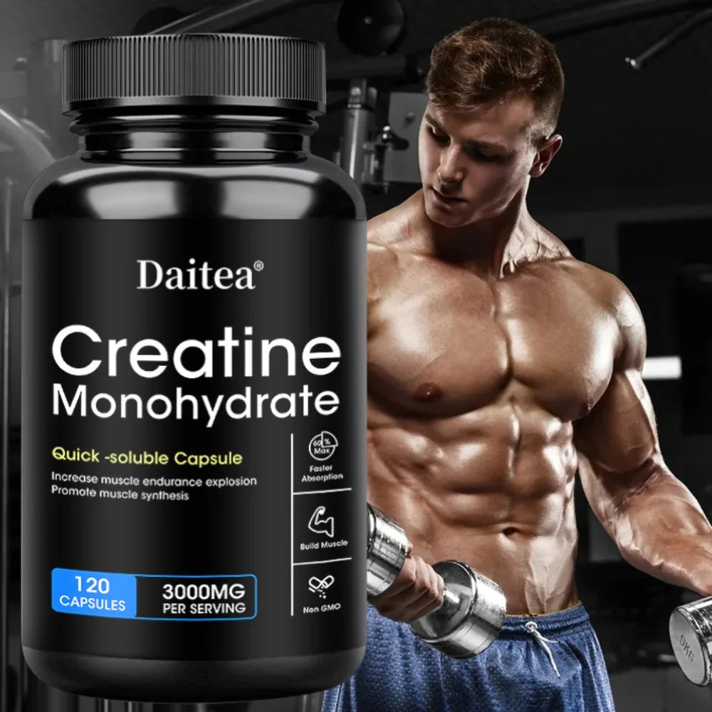 Creatine Monohydrate Capsule - Enhance Muscle Strength, Relieve Fatigue, Promote Energy Production, and Improve Performance