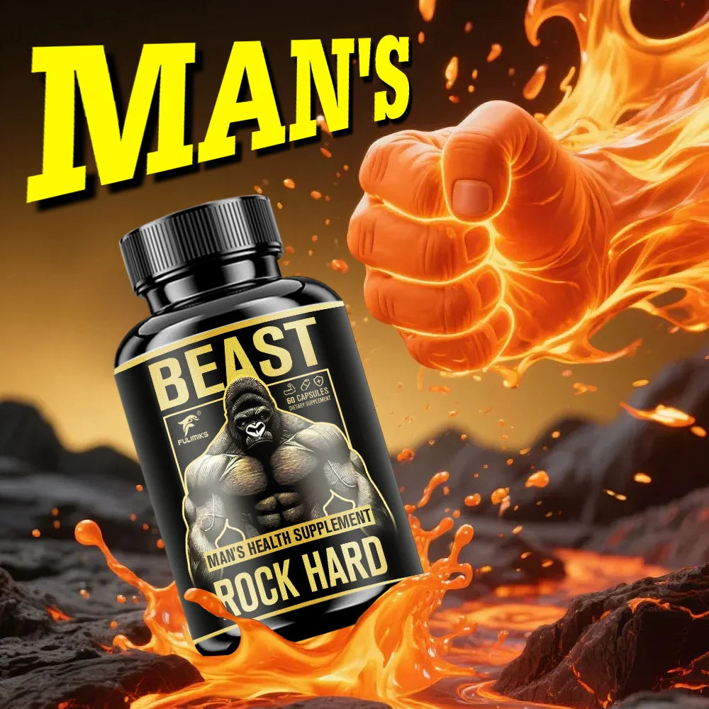 Extra Strength Men's Supplement, Rock Hard, for Energy, Stamina, Strength Booster, Support Muscle Health