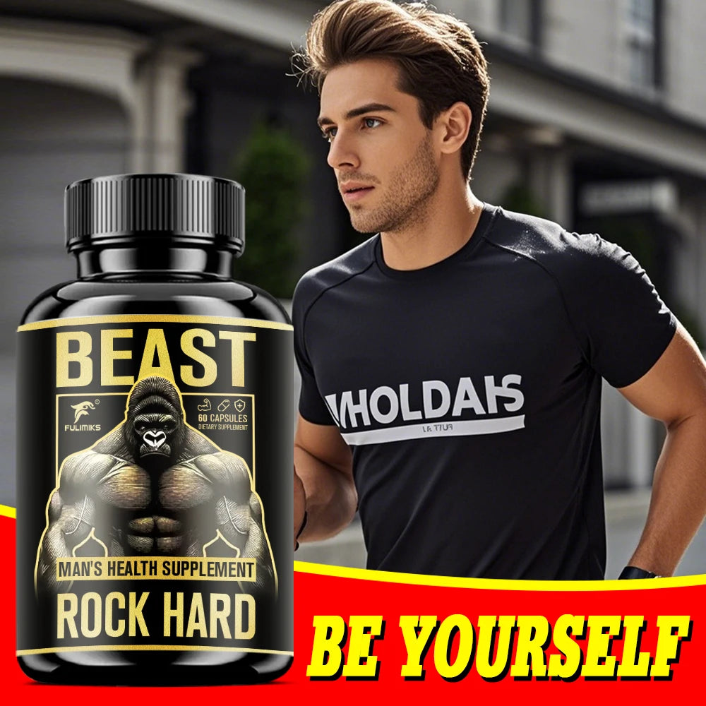 Extra Strength Men's Supplement, Rock Hard, for Energy, Stamina, Strength Booster, Support Muscle Health