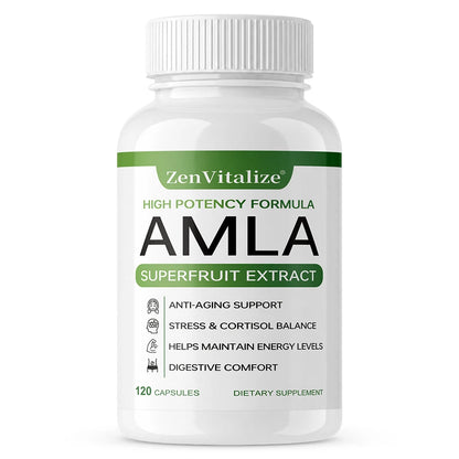Organic Amla Capsules 1000mg, Antioxidant, Daily Immune, Rejuvenation, Digestive  & Heart Wellness Support, Vegan