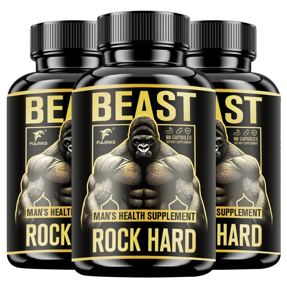Extra Strength Men's Supplement, Rock Hard, for Energy, Stamina, Strength Booster, Support Muscle Health