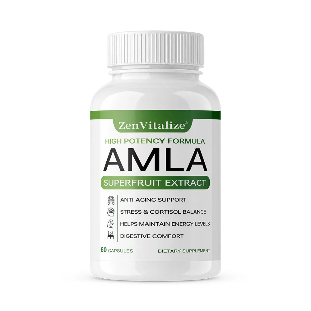 Organic Amla Capsules 1000mg, Antioxidant, Daily Immune, Rejuvenation, Digestive  & Heart Wellness Support, Vegan